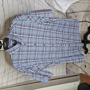 Nordstrom Men's Shop Plaid Short Sleeve Button Down Shirt Size Large regular fit
